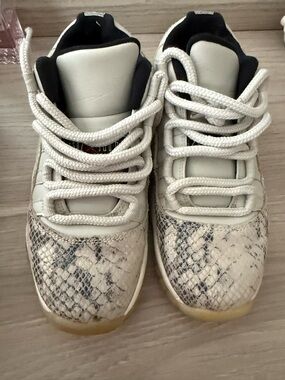 Jordan Kids White and Black Snake-Print High-Top Sneakers